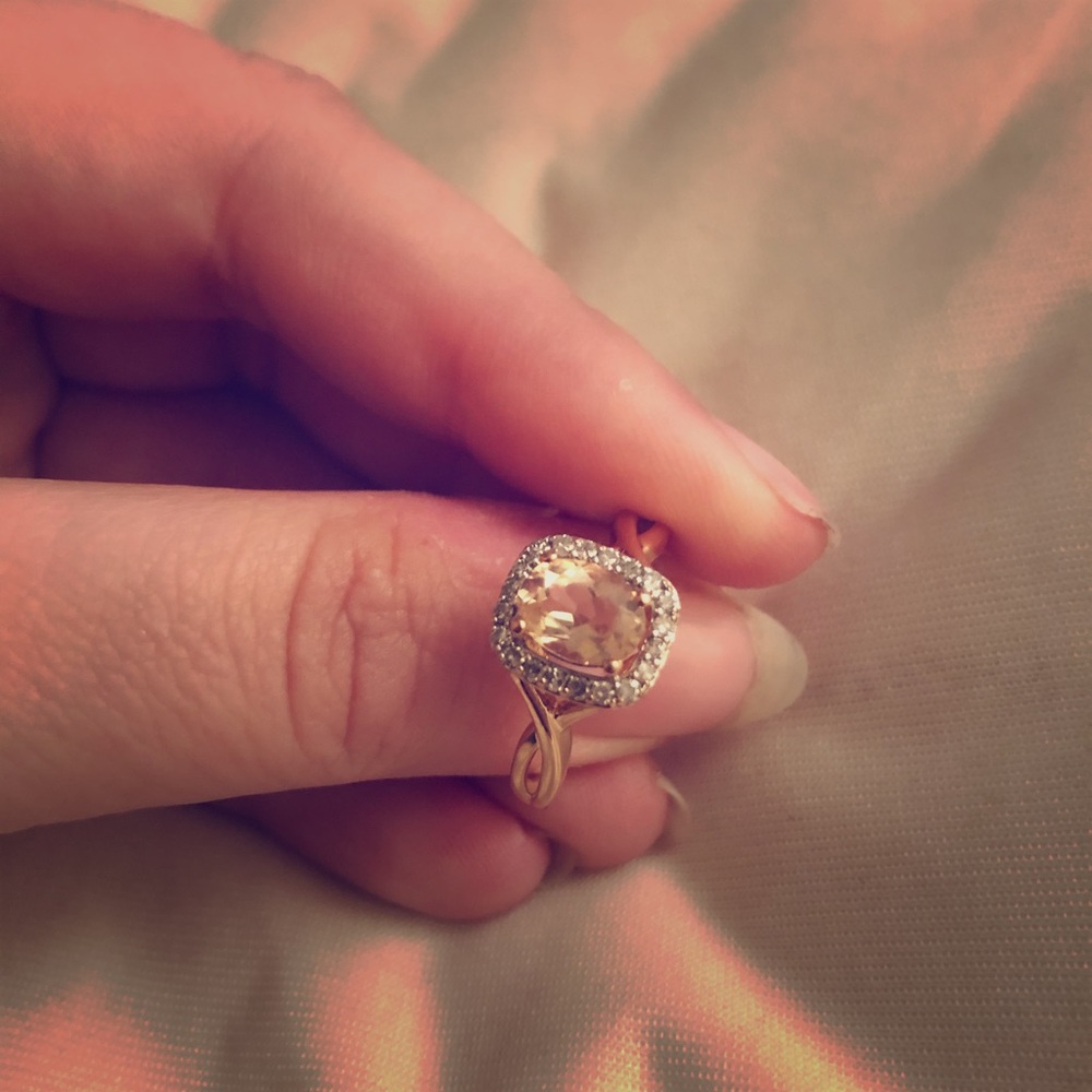 Rose gold morganite engagement ring